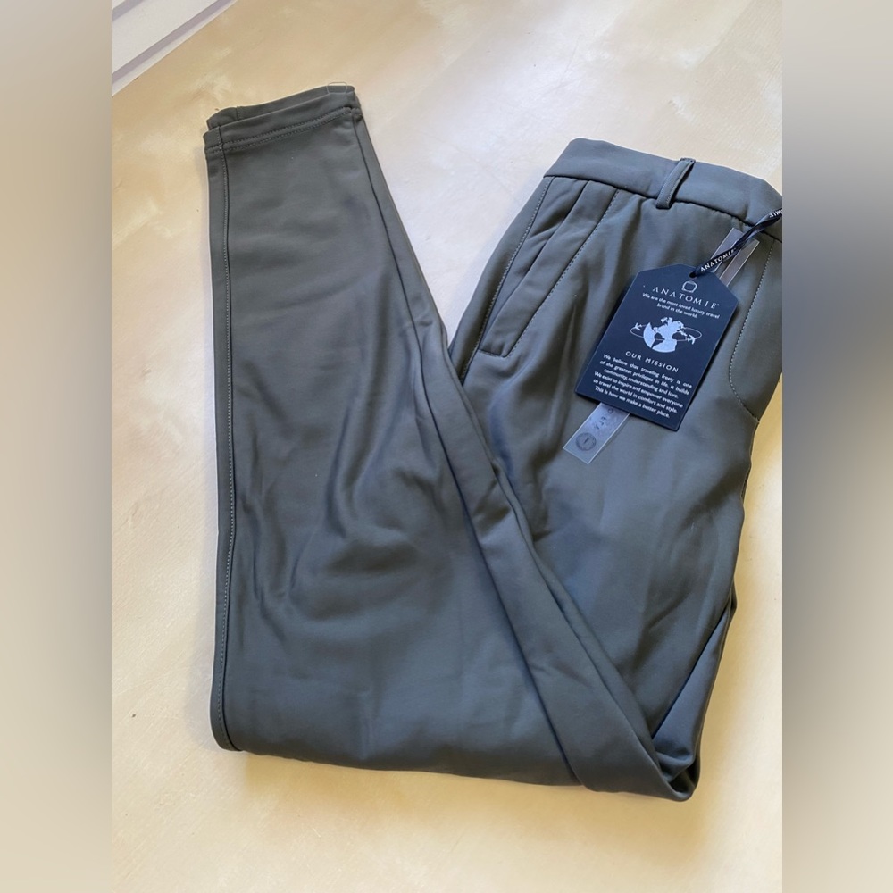 Anatomie Dila Women's Travel Pants Army Green Skinny Stretch Small NEW NWT